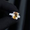 Nhẫn Nam Vàng Trắng Đá Citrine