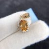 Mặt Dây Chuyền Vàng 10k Đá Chủ Citrine Oval