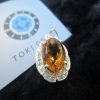 Mặt Dây Chuyền Vàng Đá Chủ Citrine Oval
