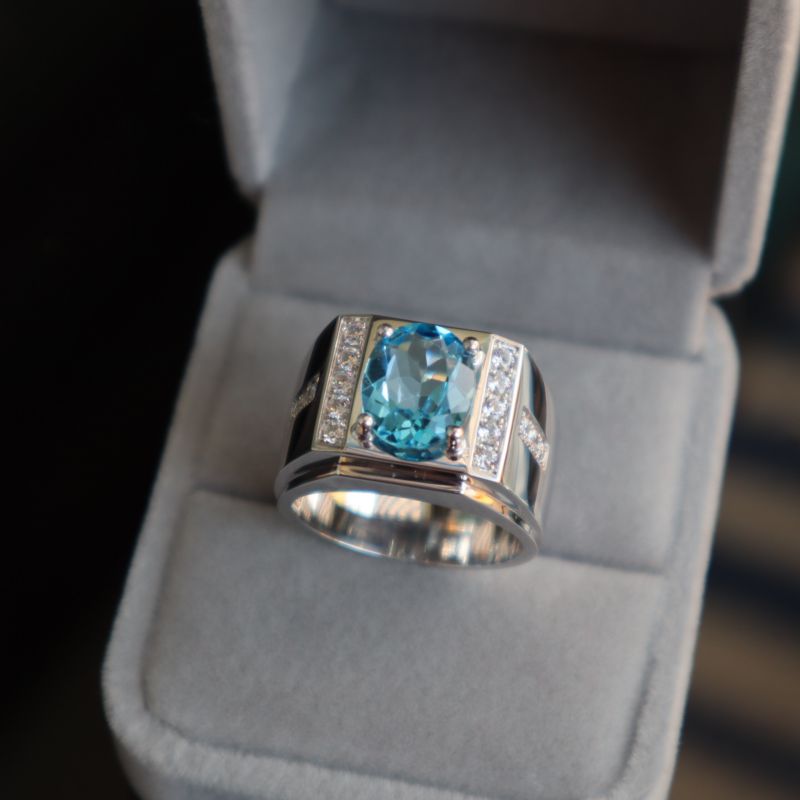 Nhẫn bạc nam chính hãng đính đá xanh dương NNA0361 - Trang Sức TNJ |  Lazada.vn