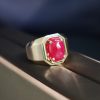 Nhẫn Nam Vàng 14k Đá Ruby Cabochon 73.11ct
