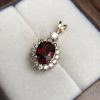 Mặt Dây Chuyền Vàng 14k Đá Chủ Garnet Đỏ