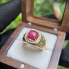 Nhẫn đá Nam vàng 14k đá chủ Ruby thiên nhiên 4.85ct