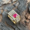 Nhẫn đá Nam vàng 18k đá chủ Ruby Oval 1.0ct
