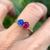 Nhẫn Vàng Gold 14k Đá Chủ Ruby & Sapphire