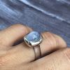 Nhẫn Vàng Trắng 14k Đá chủ Sapphire Cabochon