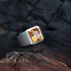 Nhẫn Đá Citrine Thạch Anh Vàng