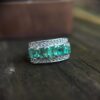 Nhẫn Emerald Bạch Kim Pt900